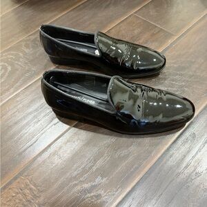 Donald J. Pliner Glossy Black Tuxedo Loafers